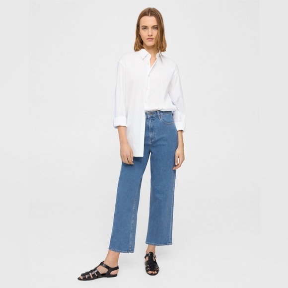 NWT‎ Theory High-Waist Straight-Leg Jean in Stretch Denim Washed Indigo 28